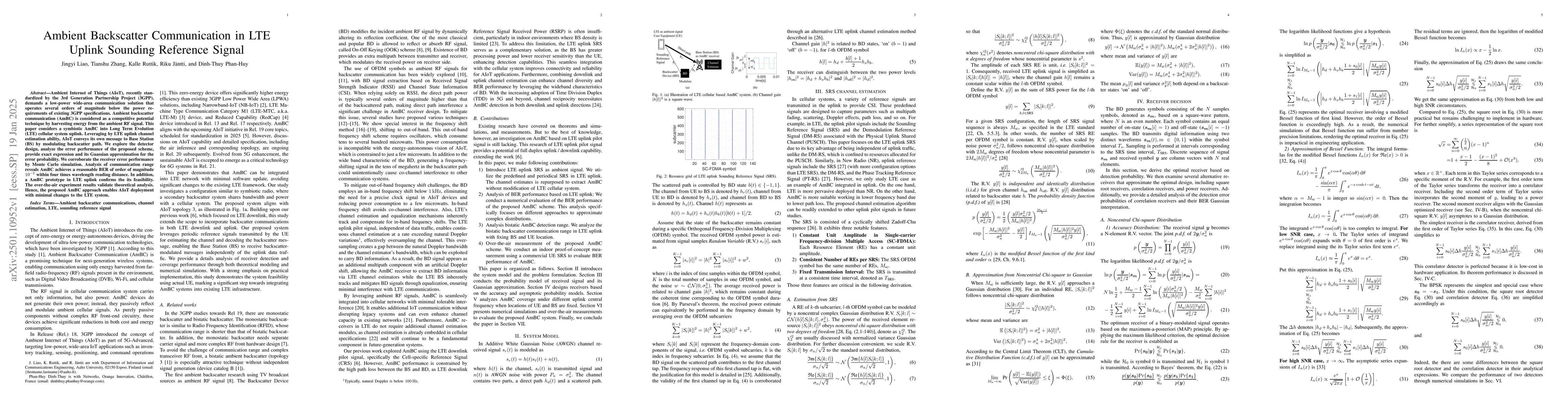 Thumbnail for Ambient Backscatter Communication in LTE Uplink Sounding Reference
  Signal