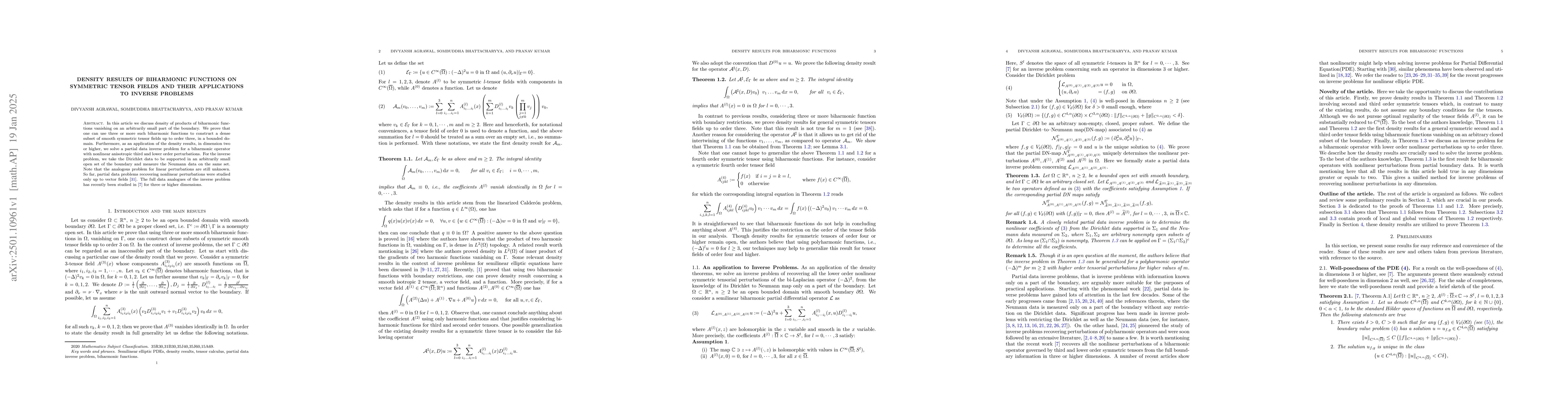 Thumbnail for Density results of biharmonic functions on symmetric tensor fields and
  their applications to inverse problems