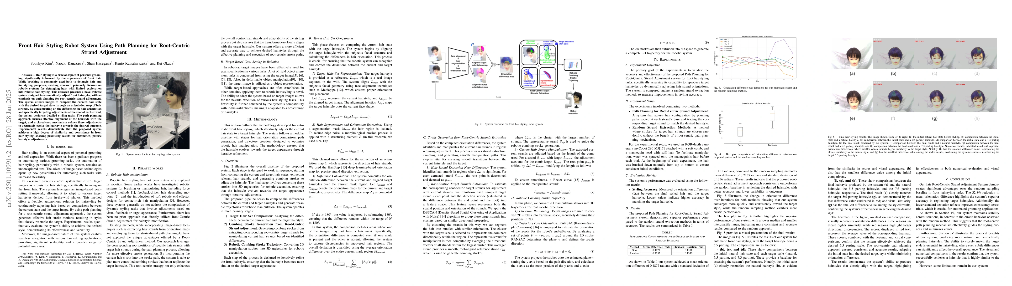 Thumbnail for Front Hair Styling Robot System Using Path Planning for Root-Centric
  Strand Adjustment