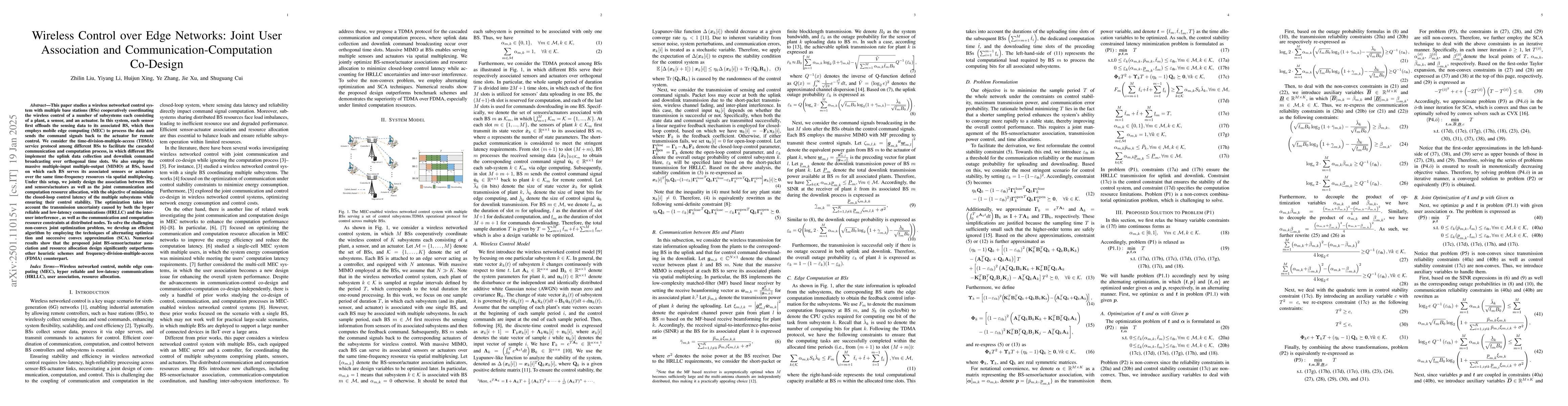 Thumbnail for Wireless Control over Edge Networks: Joint User Association and
  Communication-Computation Co-Design