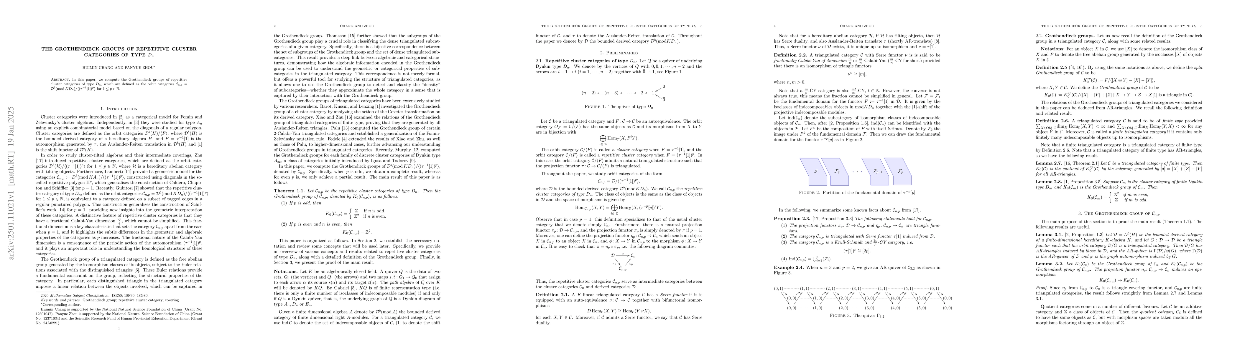 Thumbnail for The Grothendieck groups of repetitive cluster categories of type $D_n$
