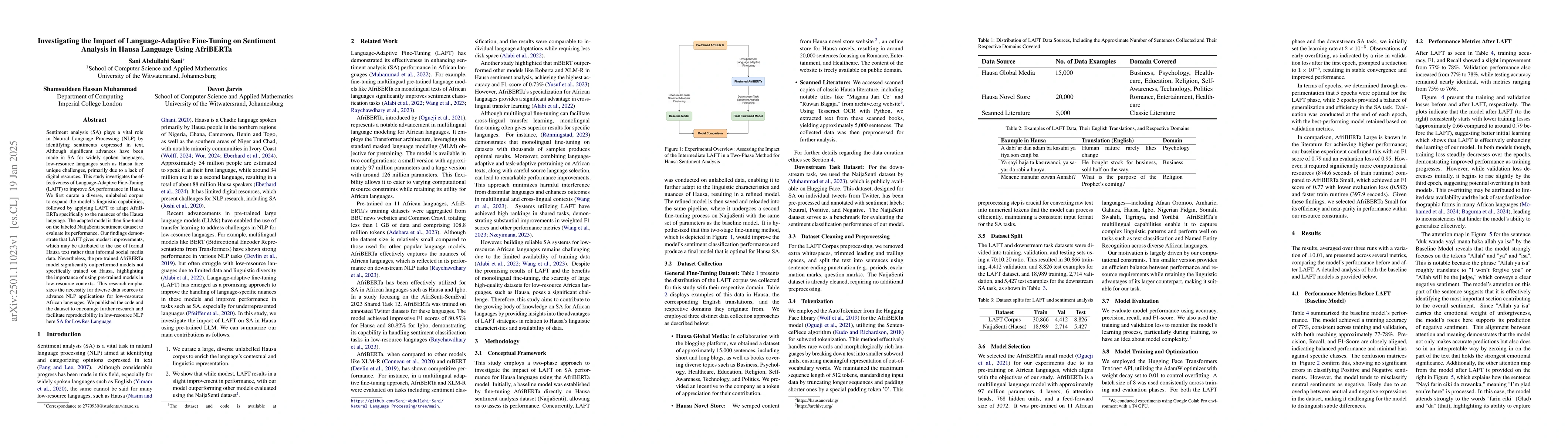 Thumbnail for Investigating the Impact of Language-Adaptive Fine-Tuning on Sentiment
  Analysis in Hausa Language Using AfriBERTa