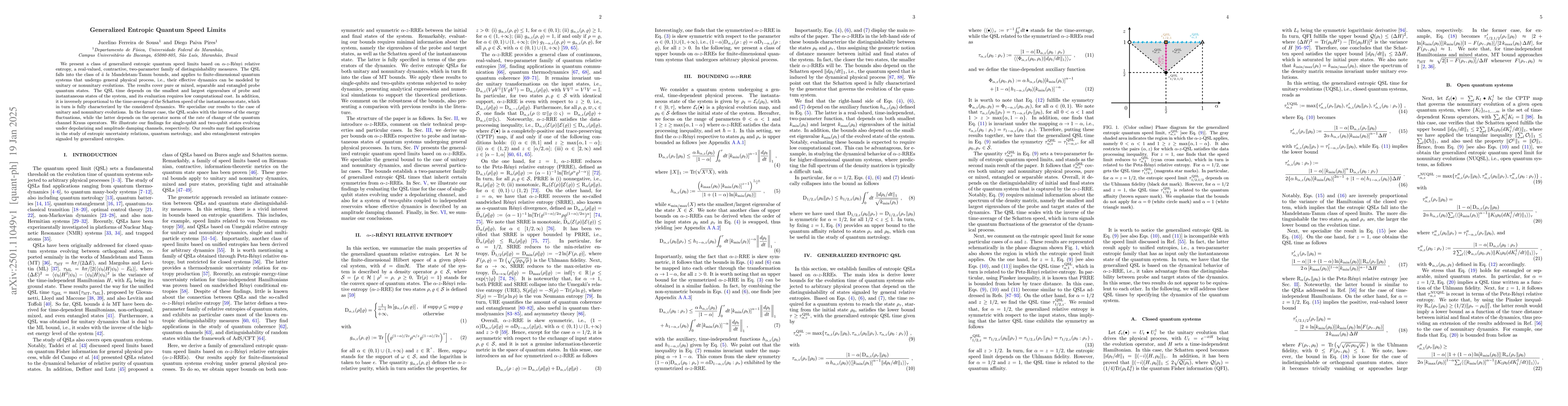 Thumbnail for Generalized Entropic Quantum Speed Limits