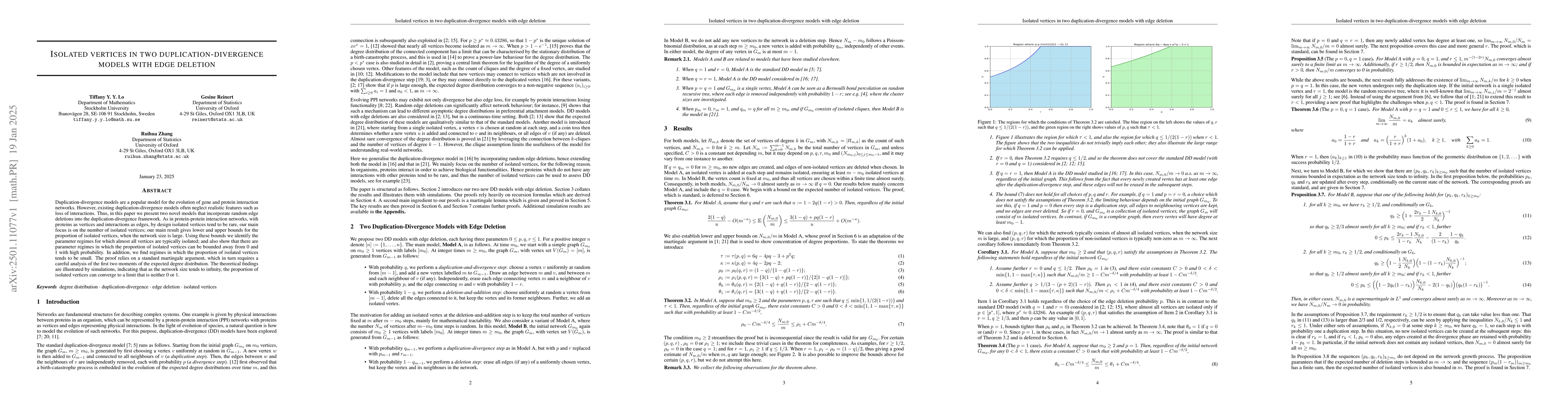 Thumbnail for Isolated vertices in two duplication-divergence models with edge
  deletion