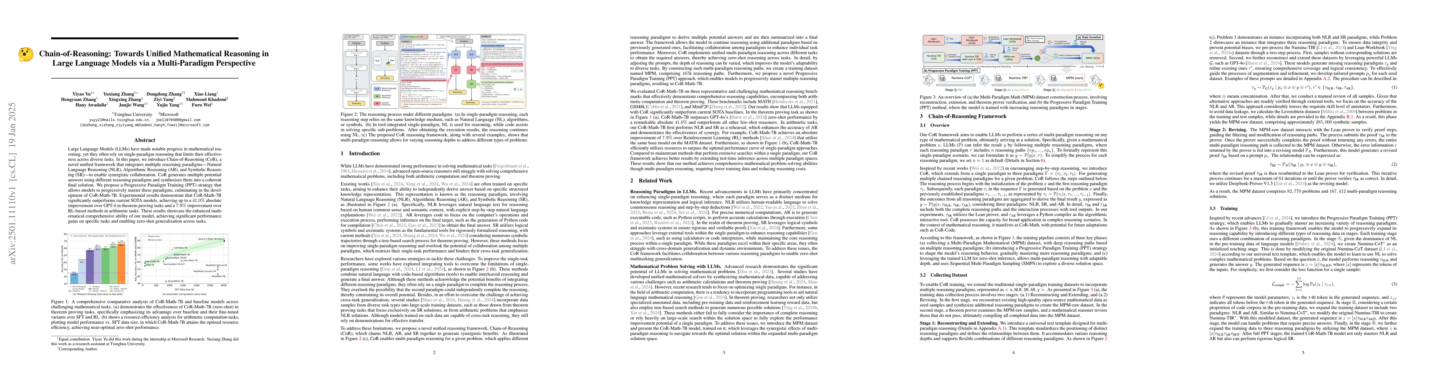 Thumbnail for Chain-of-Reasoning: Towards Unified Mathematical Reasoning in Large
  Language Models via a Multi-Paradigm Perspective