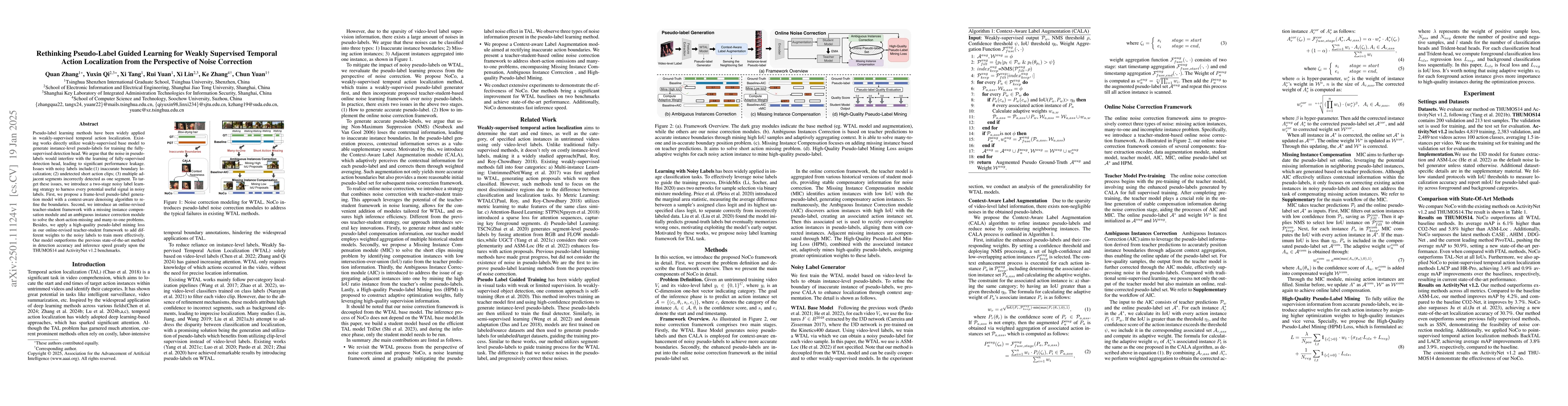 Thumbnail for Rethinking Pseudo-Label Guided Learning for Weakly Supervised Temporal
  Action Localization from the Perspective of Noise Correction