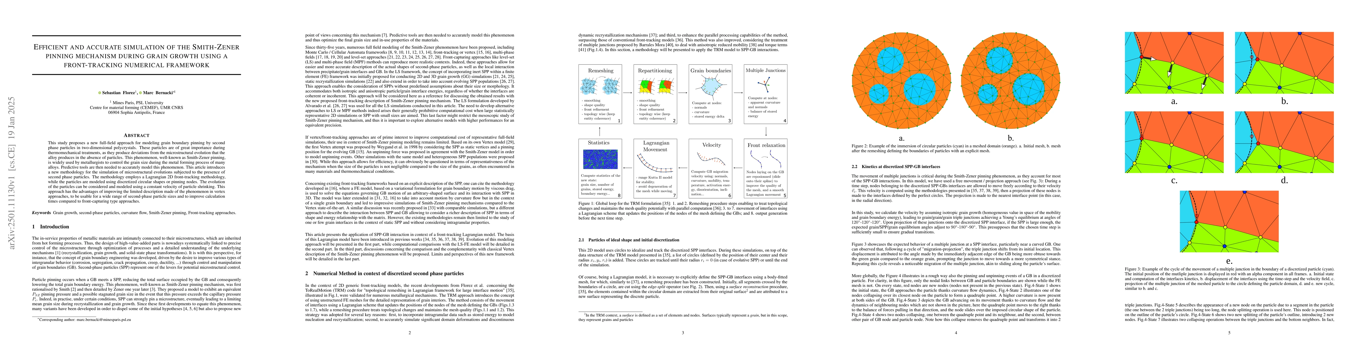 Thumbnail for Efficient and accurate simulation of the Smith-Zener pinning mechanism
  during grain growth using a front-tracking numerical framework