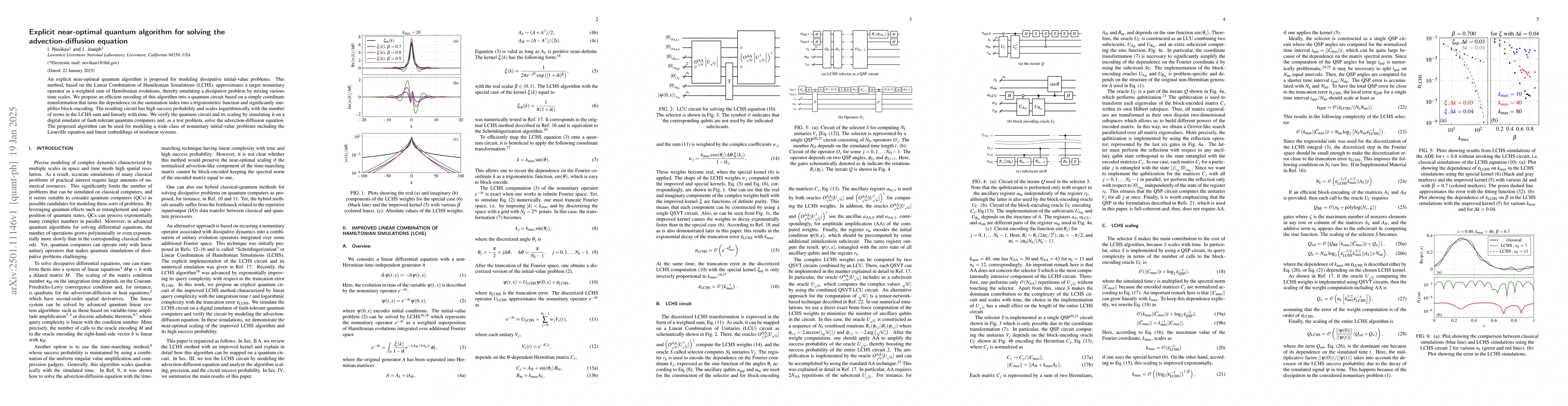 Thumbnail for Explicit near-optimal quantum algorithm for solving the
  advection-diffusion equation