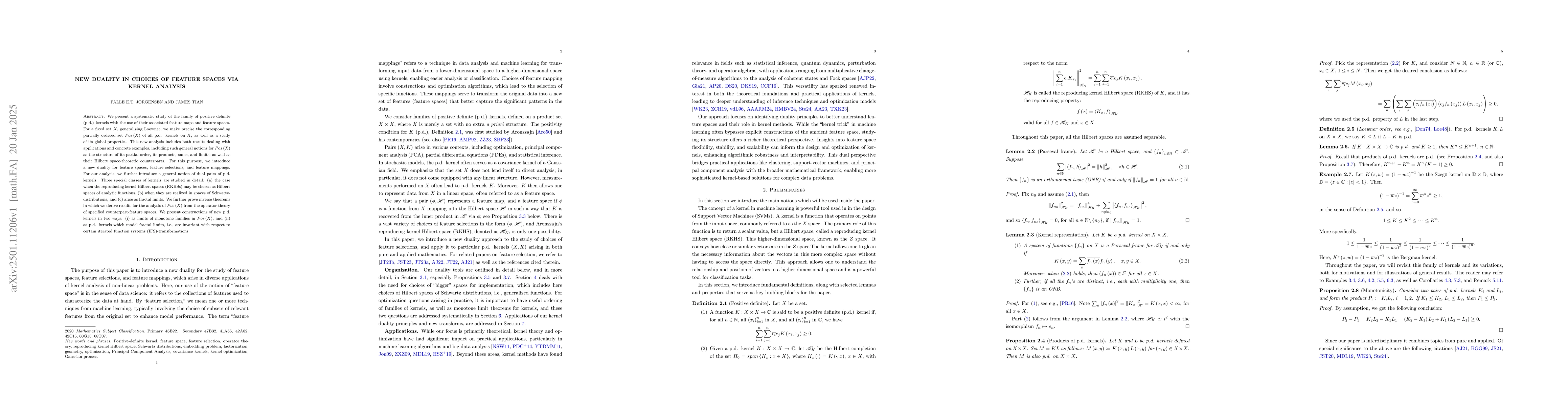 Thumbnail for New duality in choices of feature spaces via kernel analysis