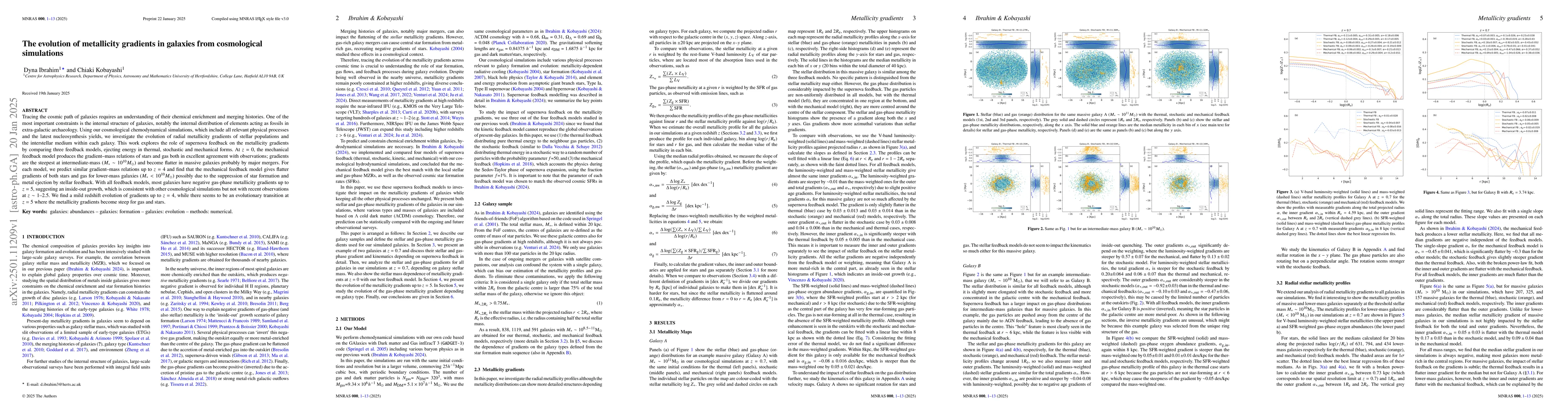 Thumbnail for The evolution of metallicity gradients in galaxies from cosmological
  simulations