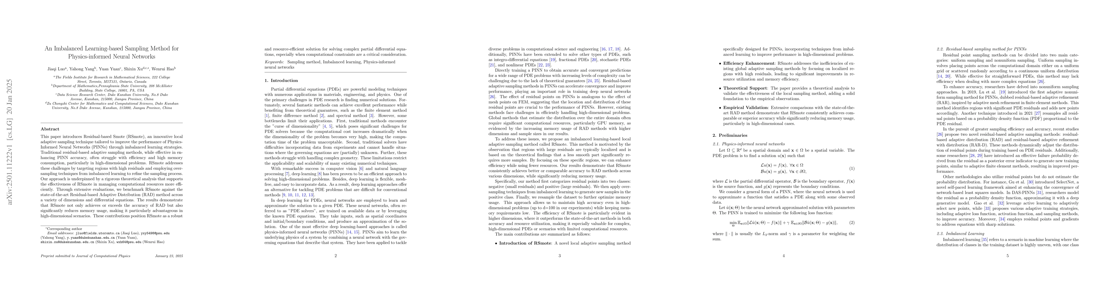 Thumbnail for An Imbalanced Learning-based Sampling Method for Physics-informed Neural
  Networks
