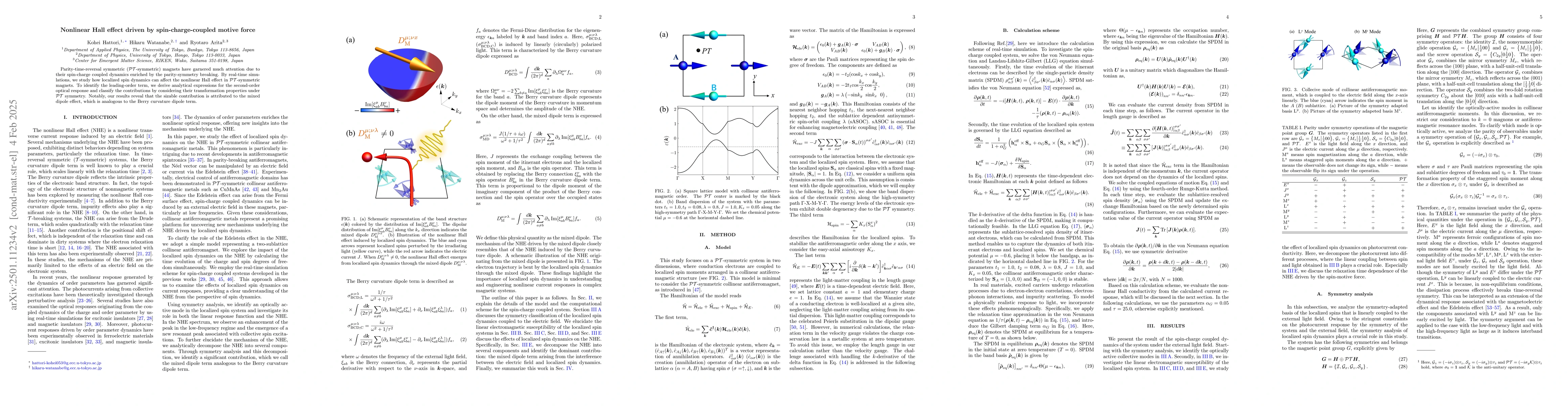 Thumbnail for Nonlinear Hall effect driven by spin-charge-coupled motive force