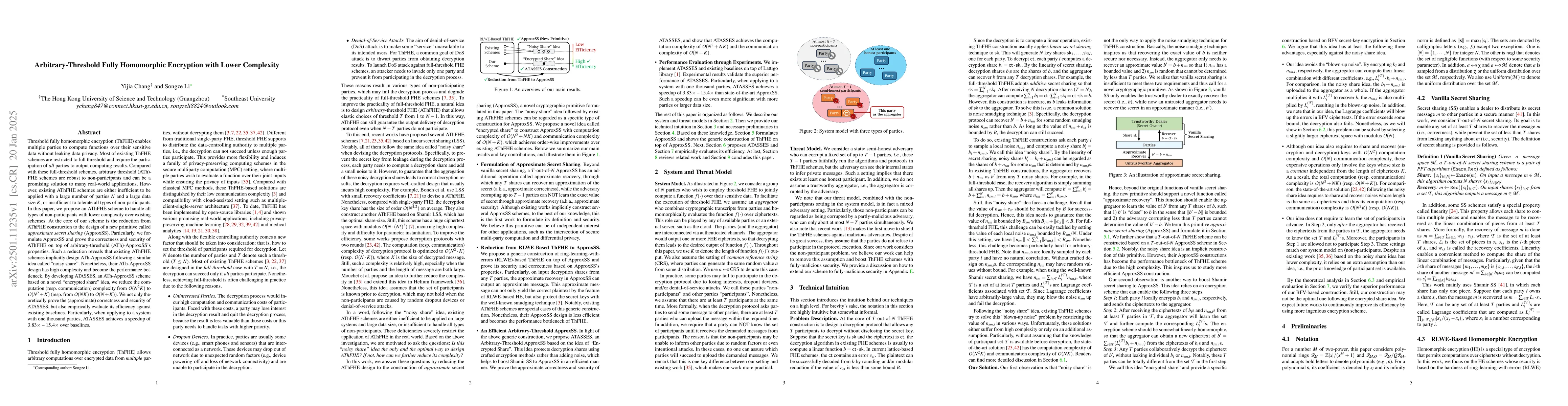 Thumbnail for Arbitrary-Threshold Fully Homomorphic Encryption with Lower Complexity