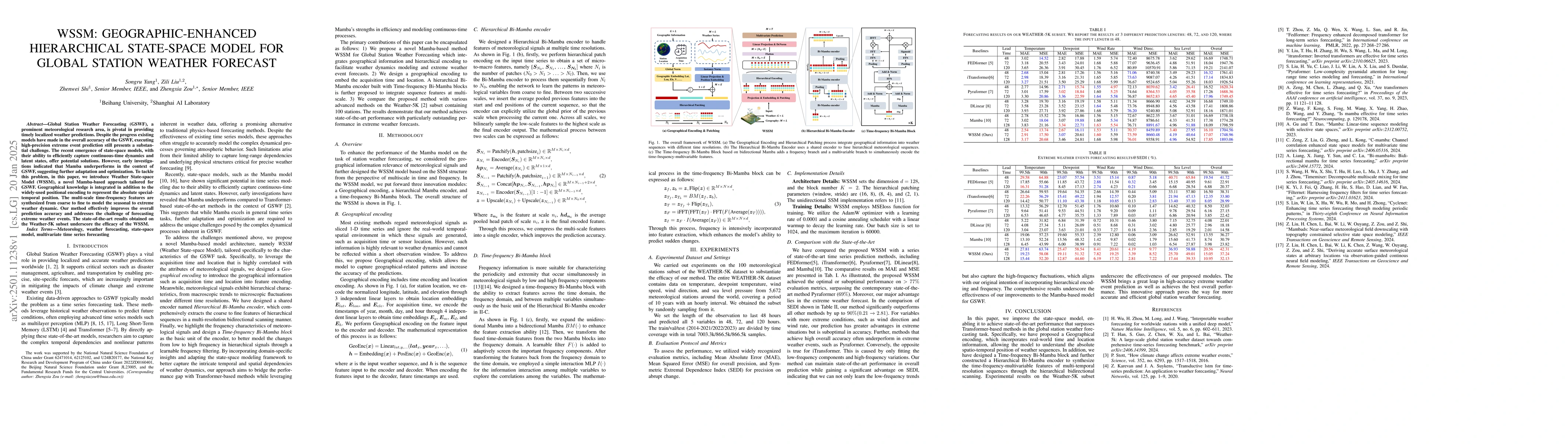 Thumbnail for WSSM: Geographic-enhanced hierarchical state-space model for global
  station weather forecast