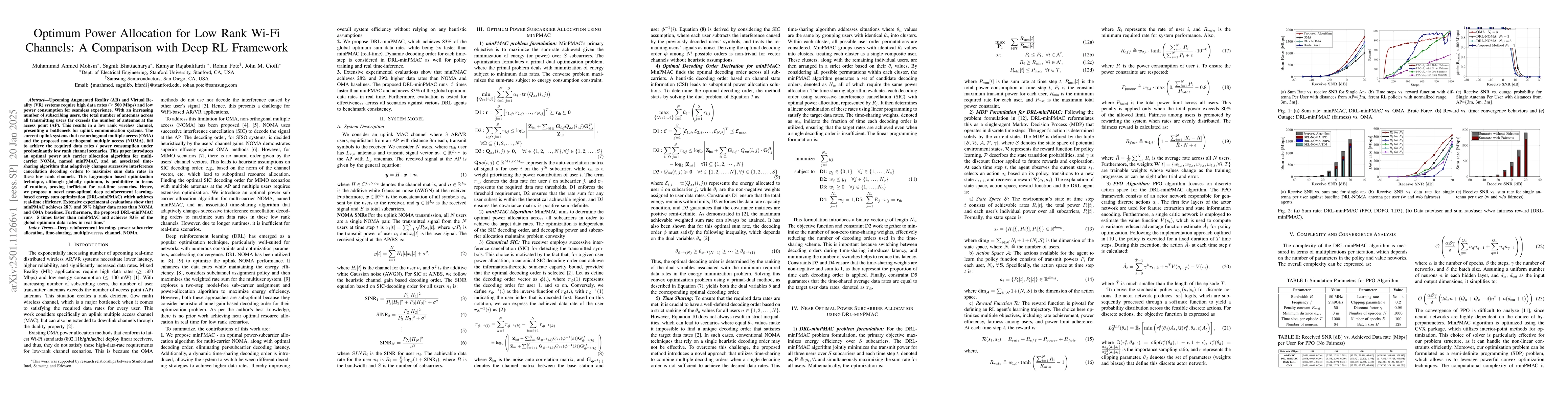 Thumbnail for Optimum Power Allocation for Low Rank Wi-Fi Channels: A Comparison with
  Deep RL Framework