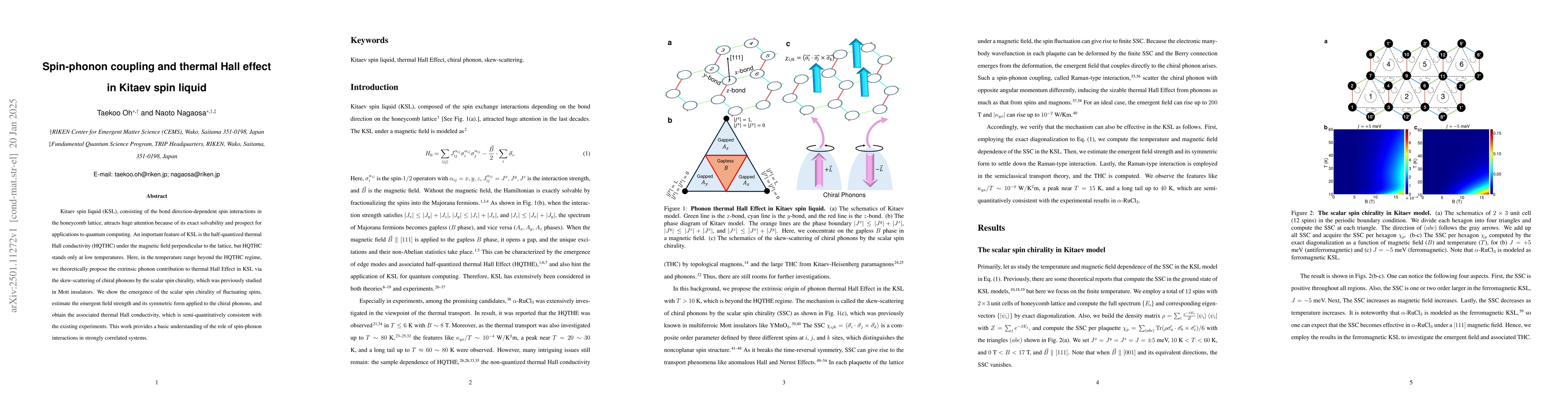 Thumbnail for Spin-phonon coupling and thermal Hall effect in Kitaev spin liquid