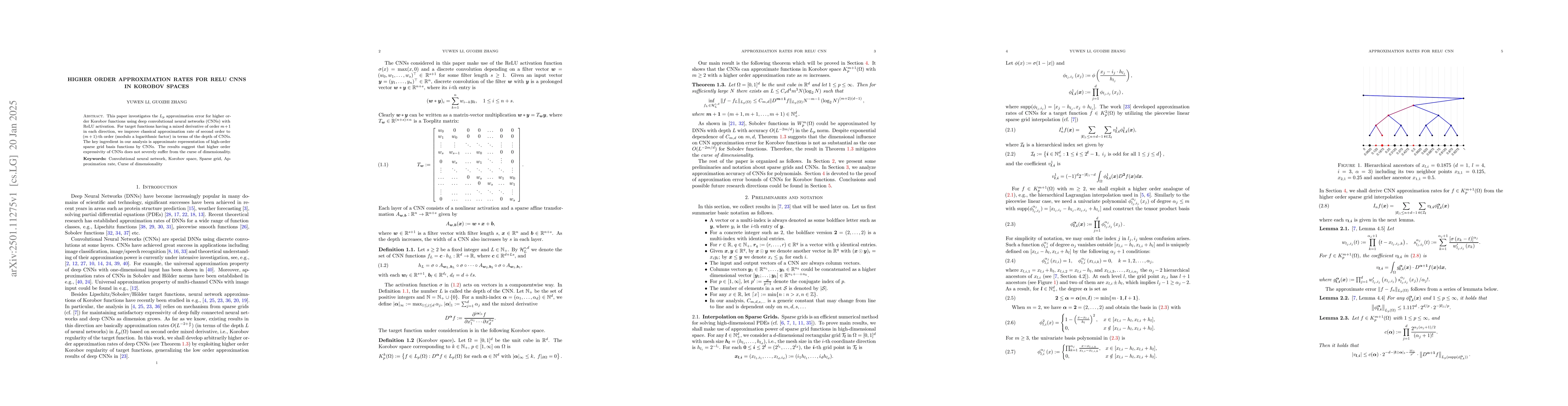 Thumbnail for Higher Order Approximation Rates for ReLU CNNs in Korobov Spaces