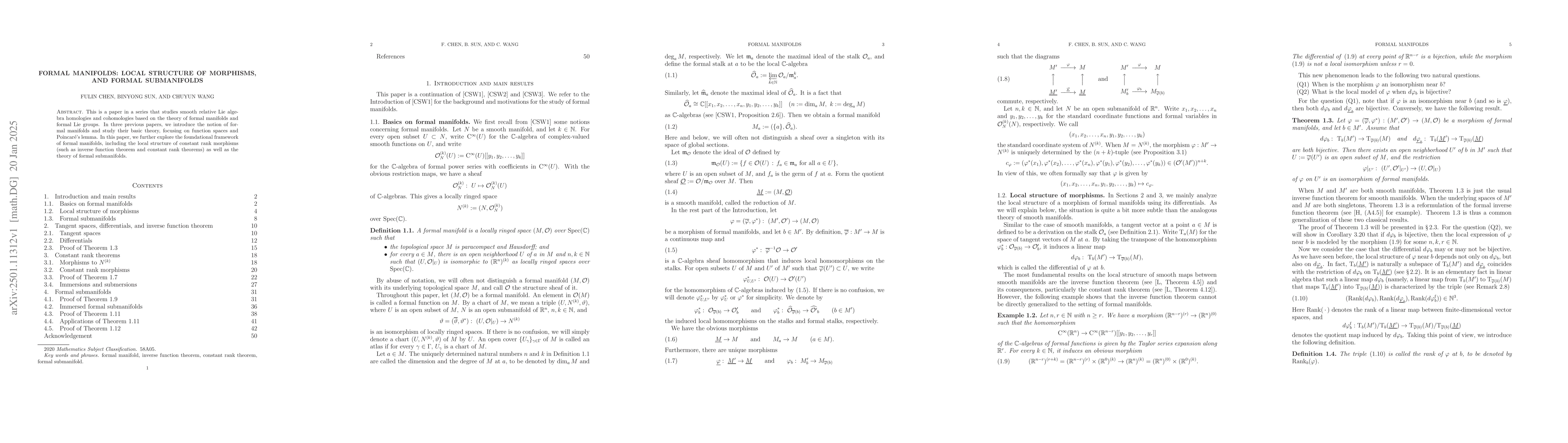 Thumbnail for Formal manifolds: local structure of morphisms, and formal submanifolds