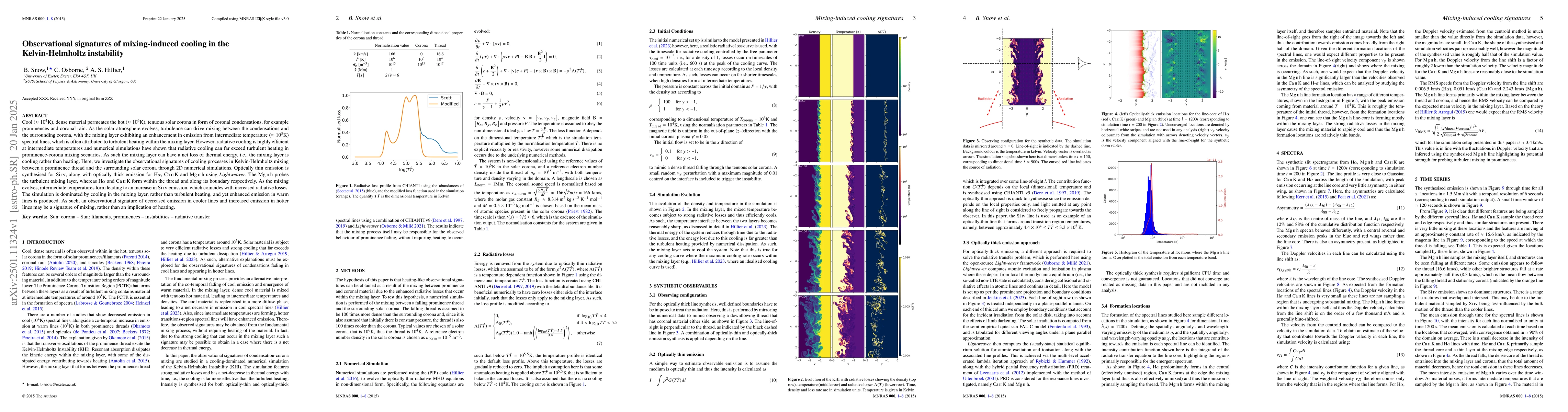 Thumbnail for Observational signatures of mixing-induced cooling in the
  Kelvin-Helmholtz instability