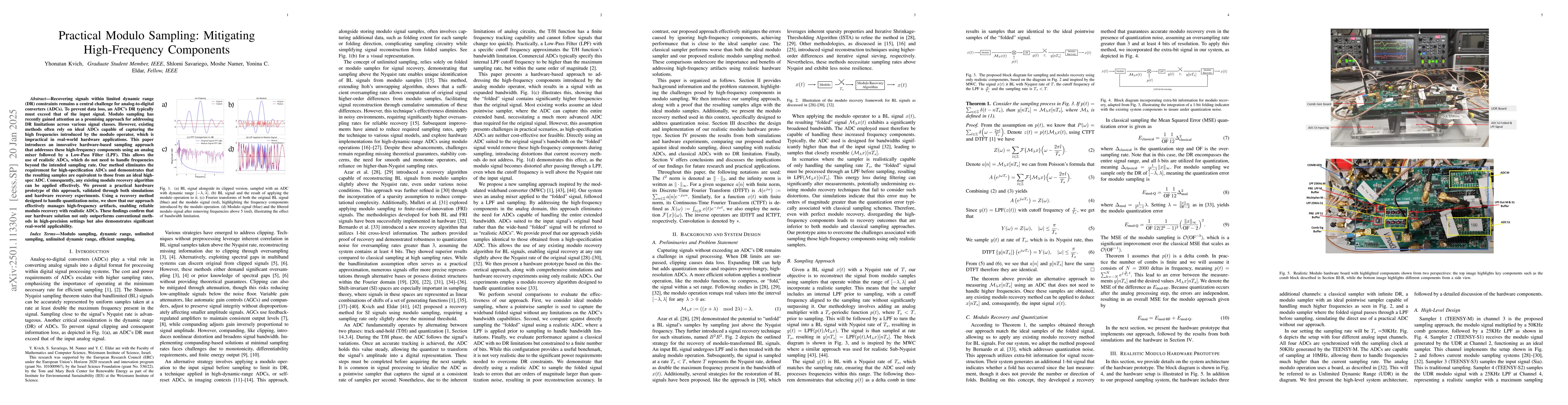 Thumbnail for Practical Modulo Sampling: Mitigating High-Frequency Components