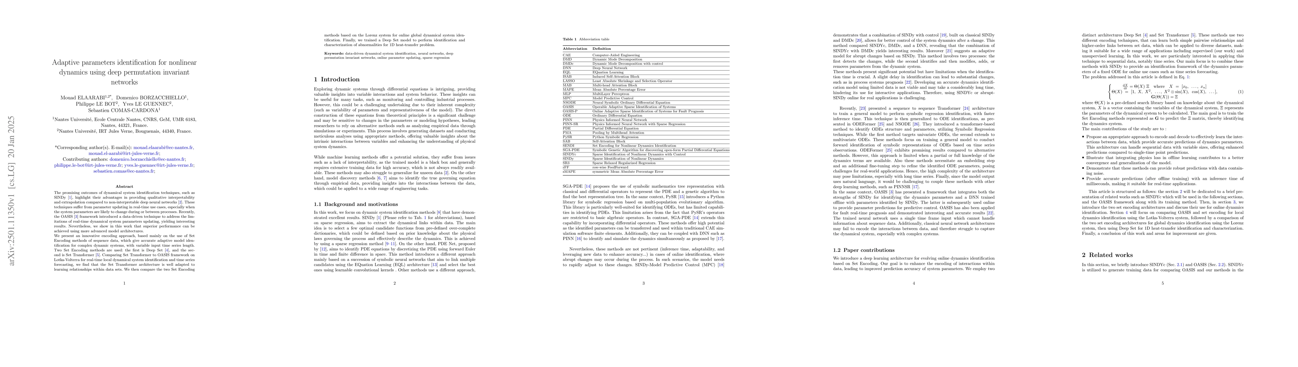 Thumbnail for Adaptive parameters identification for nonlinear dynamics using deep
  permutation invariant networks