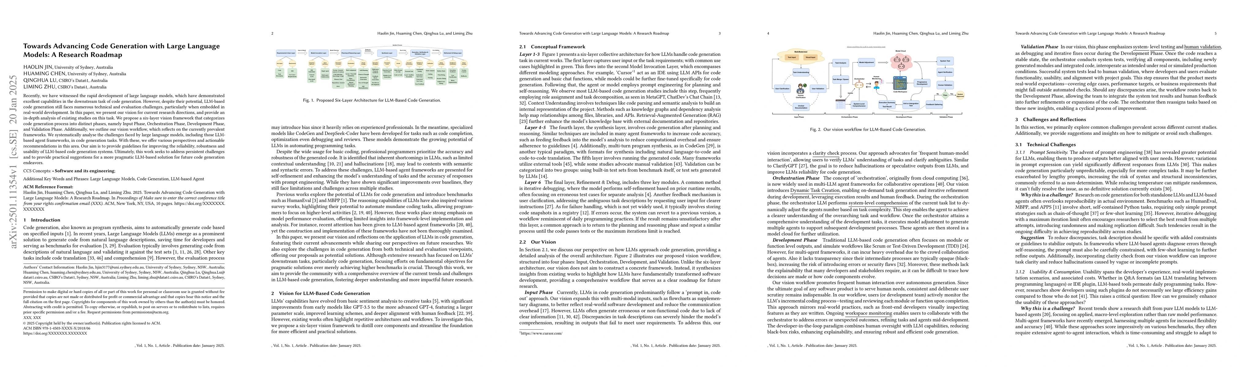 Thumbnail for Towards Advancing Code Generation with Large Language Models: A Research
  Roadmap