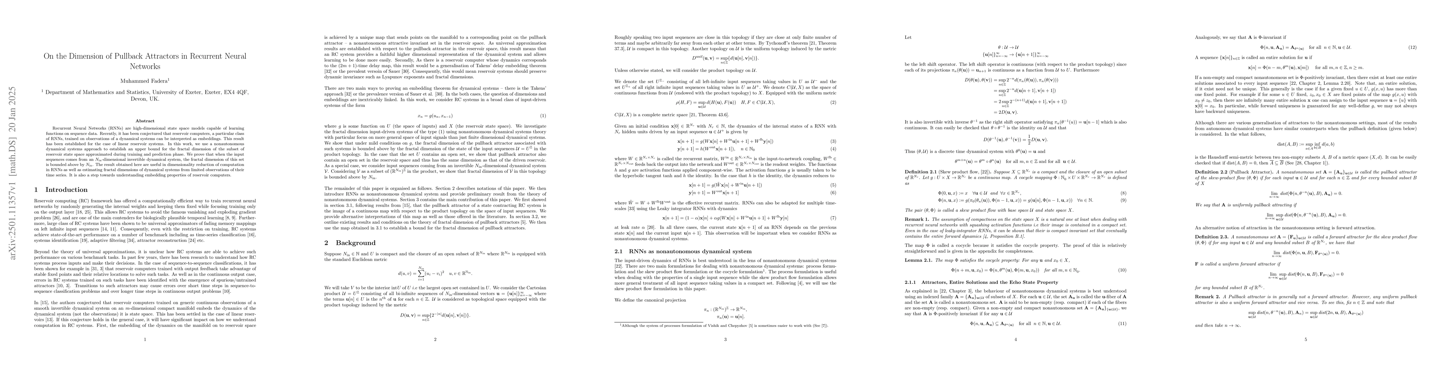 Thumbnail for On the Dimension of Pullback Attractors in Recurrent Neural Networks
