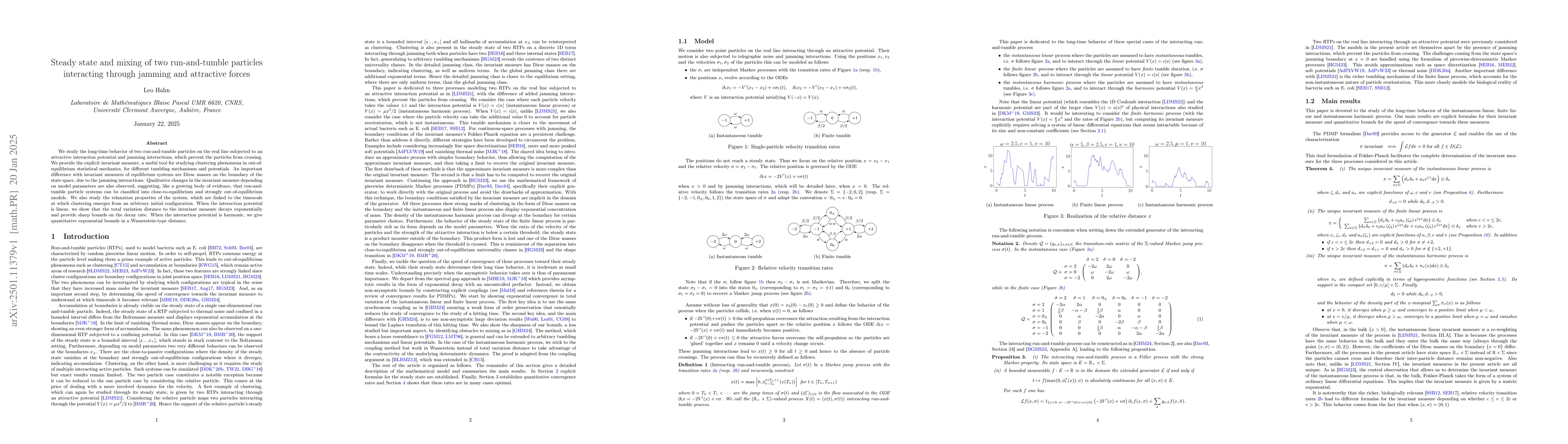 Thumbnail for Steady state and mixing of two run-and-tumble particles interacting
  through jamming and attractive forces