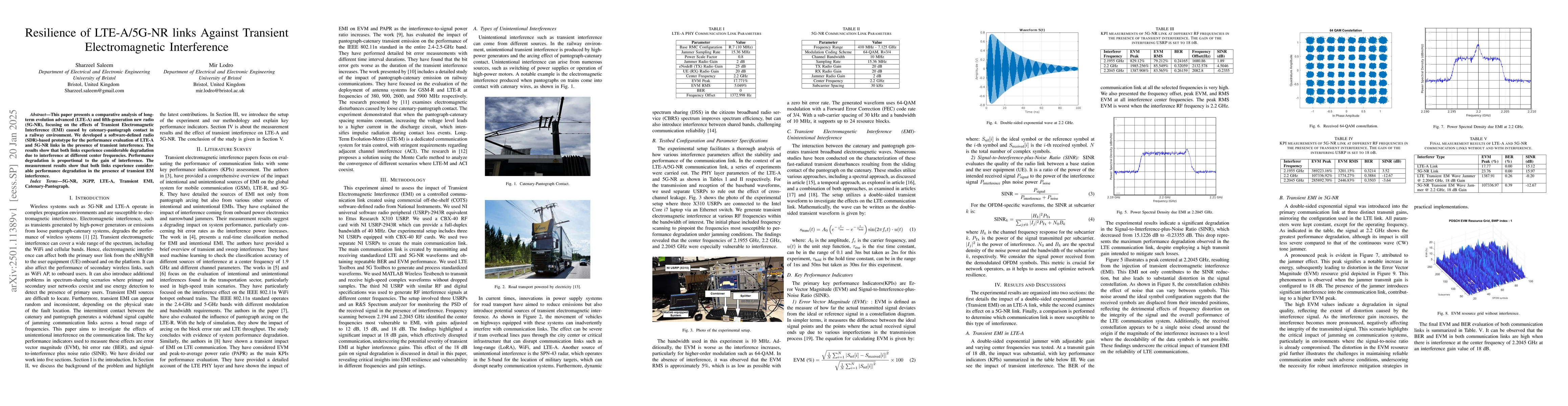 Thumbnail for Resilience of LTE-A/5G-NR links Against Transient Electromagnetic
  Interference