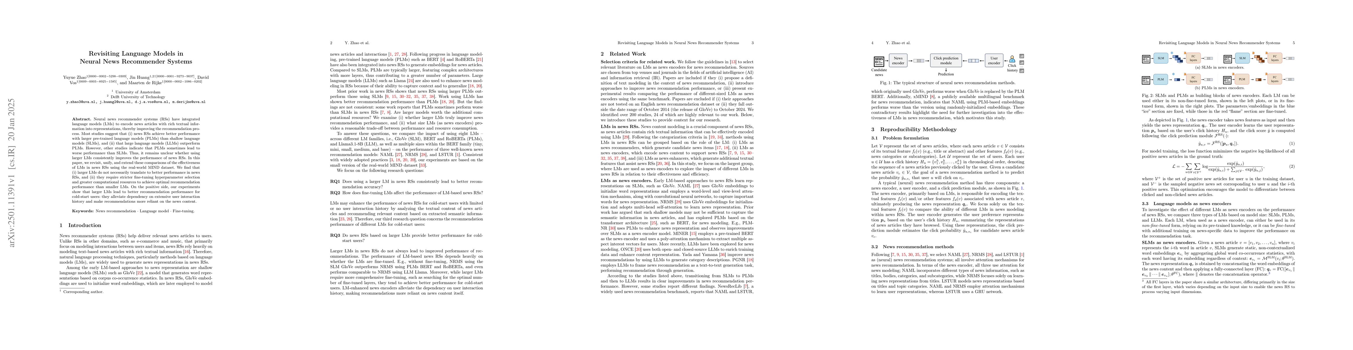 Thumbnail for Revisiting Language Models in Neural News Recommender Systems