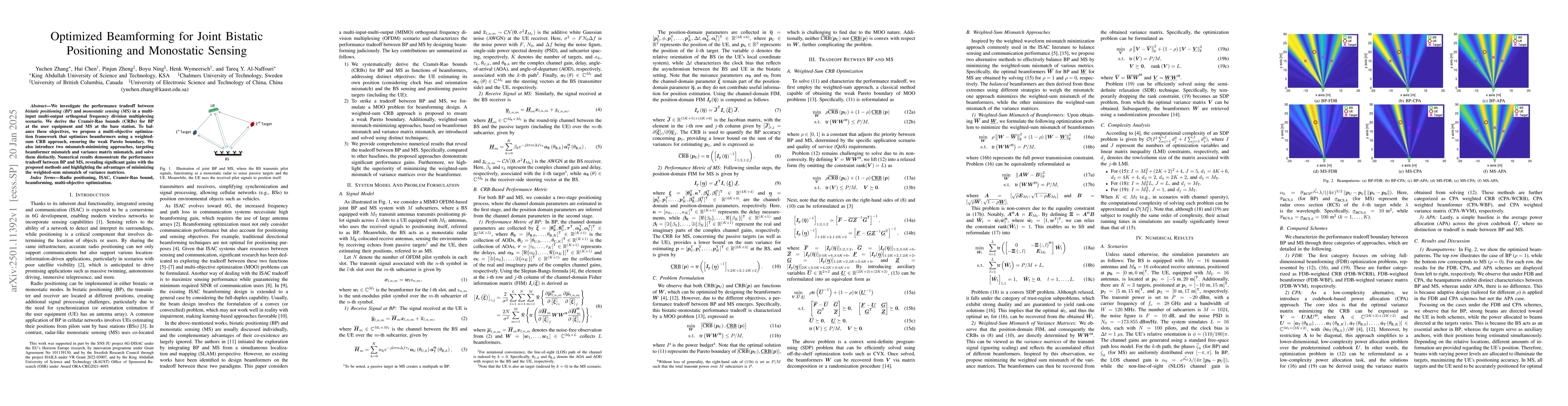 Thumbnail for Optimized Beamforming for Joint Bistatic Positioning and Monostatic
  Sensing