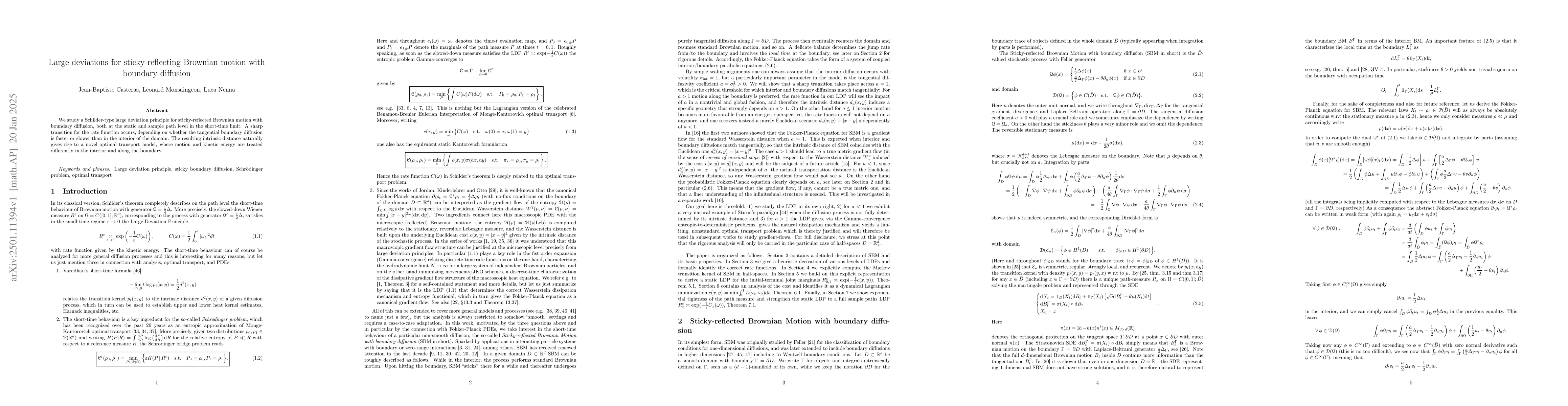Thumbnail for Large deviations for sticky-reflecting Brownian motion with boundary
  diffusion