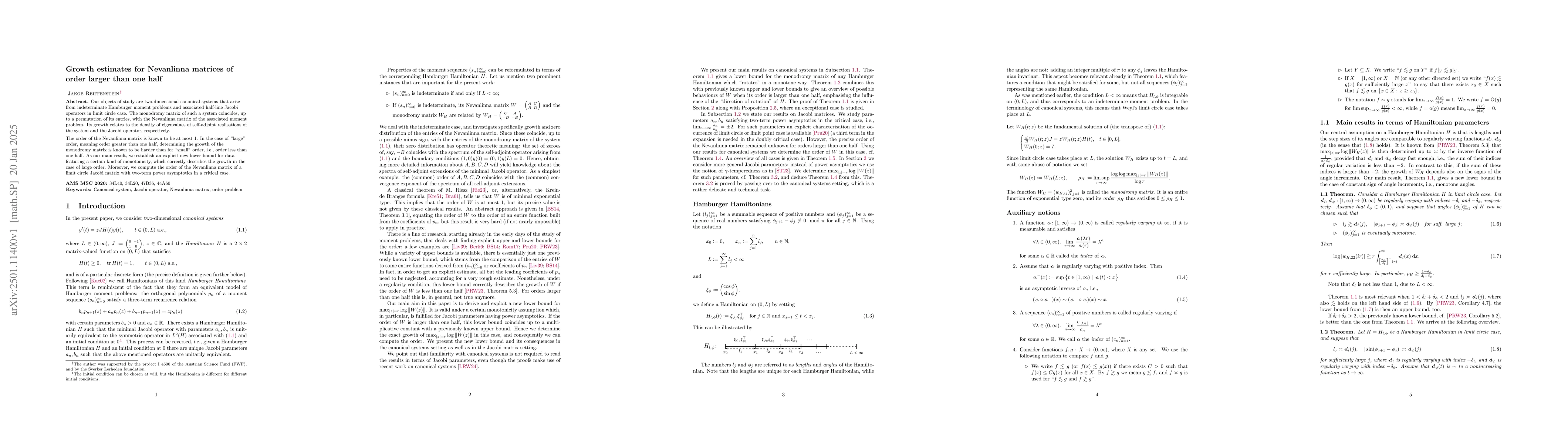 Thumbnail for Growth estimates for Nevanlinna matrices of order larger than one half
