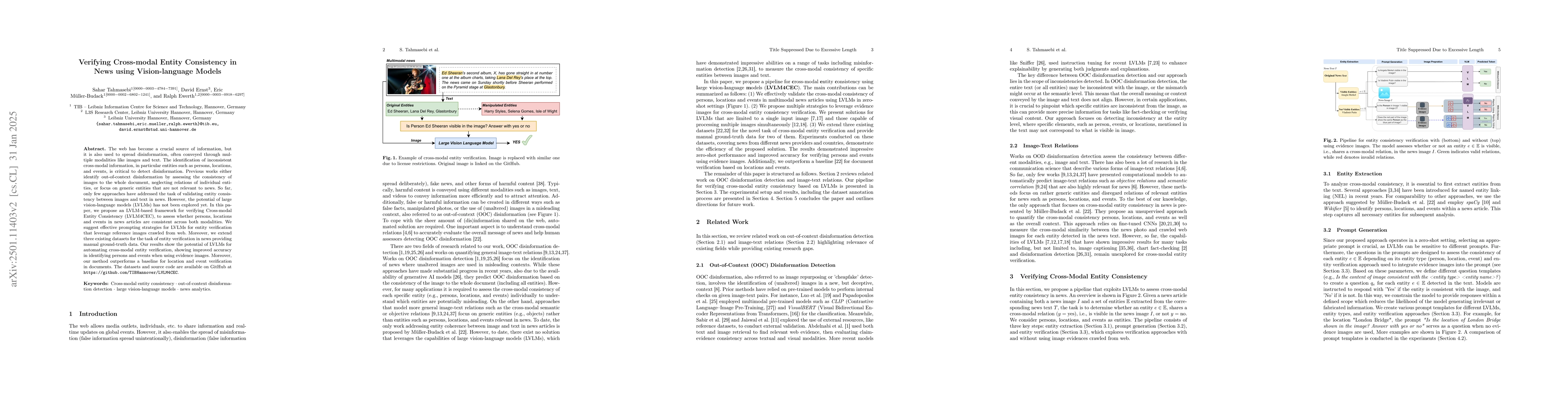 Thumbnail for Verifying Cross-modal Entity Consistency in News using Vision-language
  Models