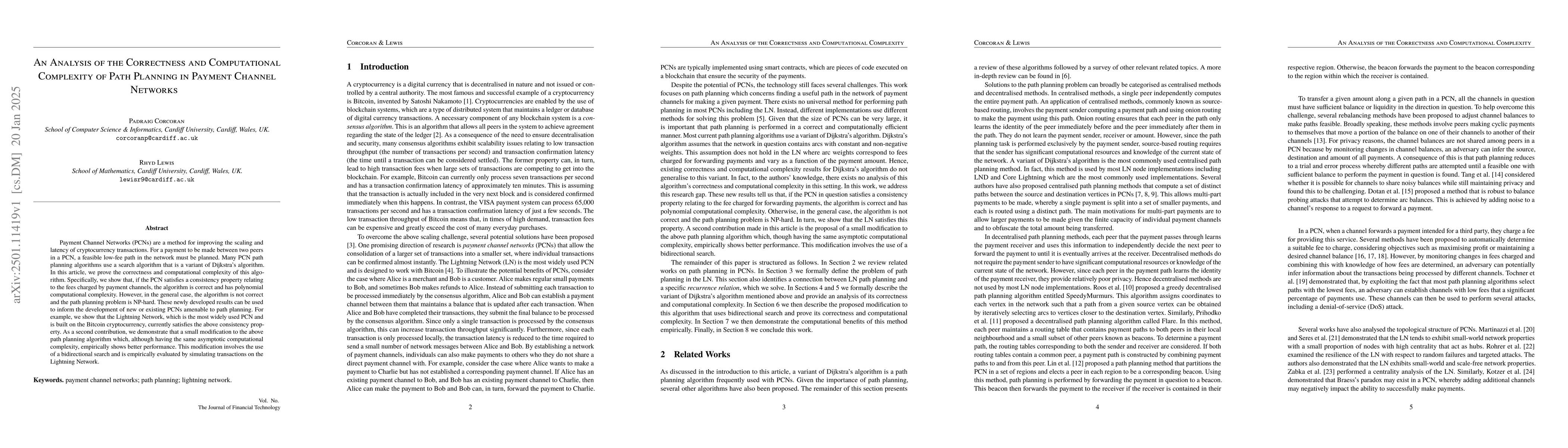 Thumbnail for An Analysis of the Correctness and Computational Complexity of Path
  Planning in Payment Channel Networks