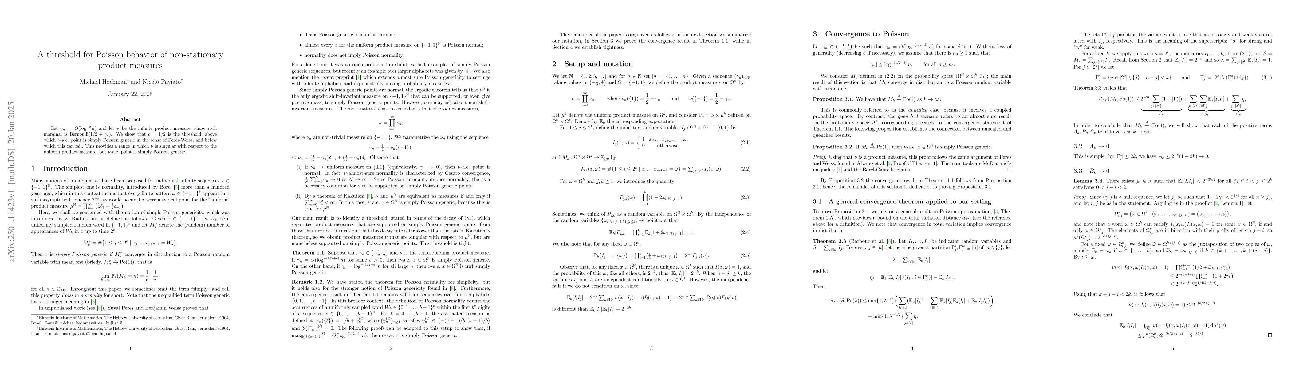 Thumbnail for A threshold for Poisson behavior of non-stationary product measures