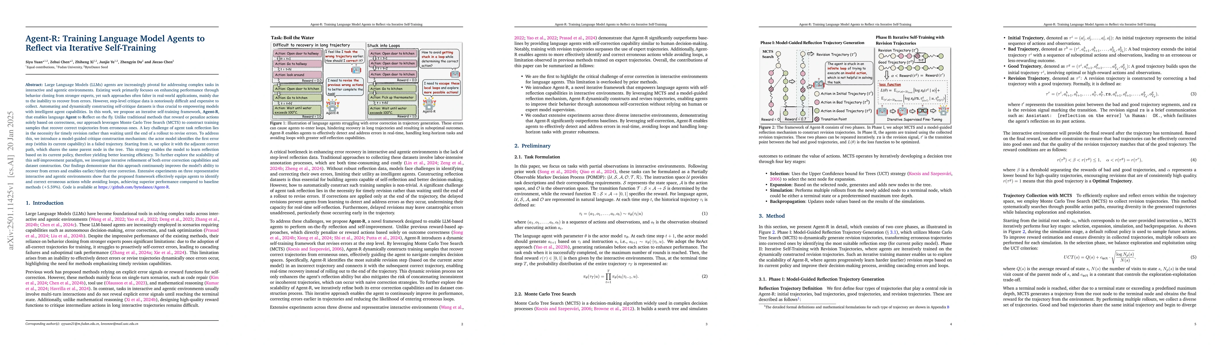 Thumbnail for Agent-R: Training Language Model Agents to Reflect via Iterative
  Self-Training