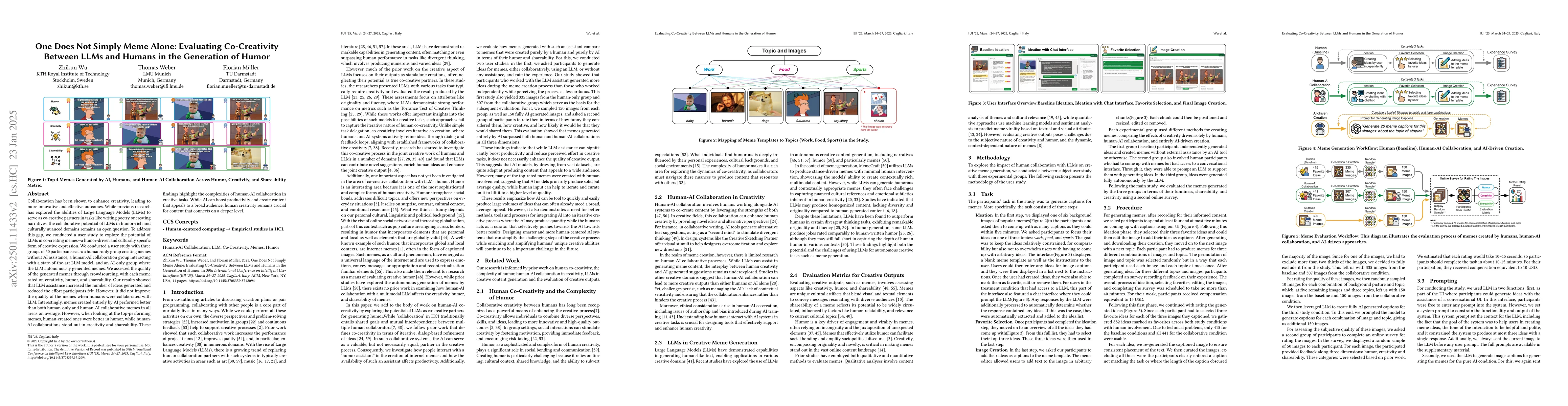 Thumbnail for One Does Not Simply Meme Alone: Evaluating Co-Creativity Between LLMs
  and Humans in the Generation of Humor