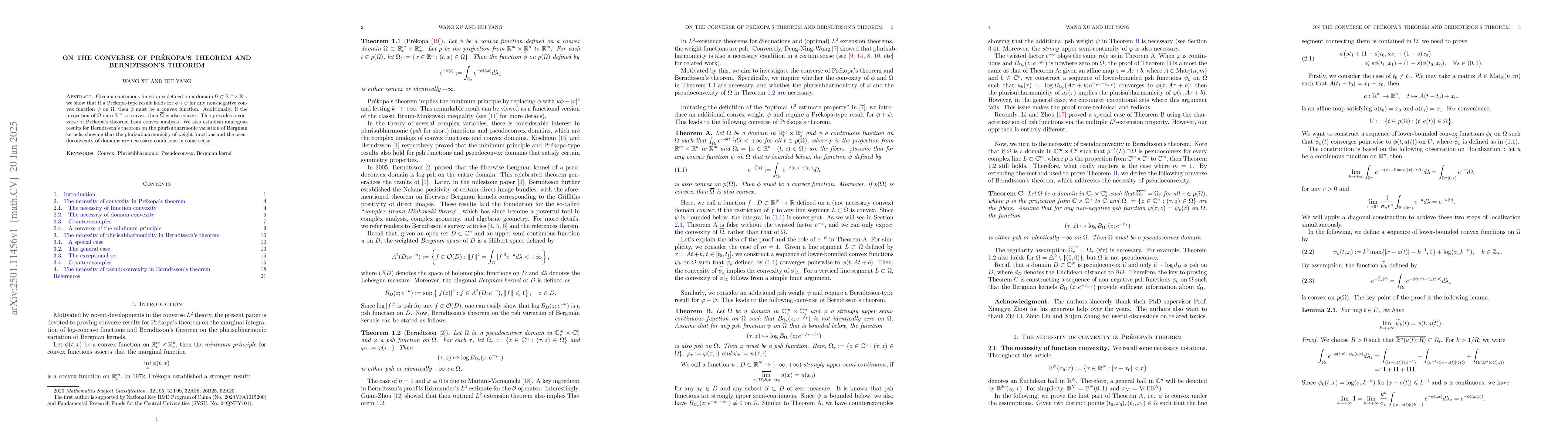 Thumbnail for On the Converse of Prékopa's Theorem and Berndtsson's Theorem