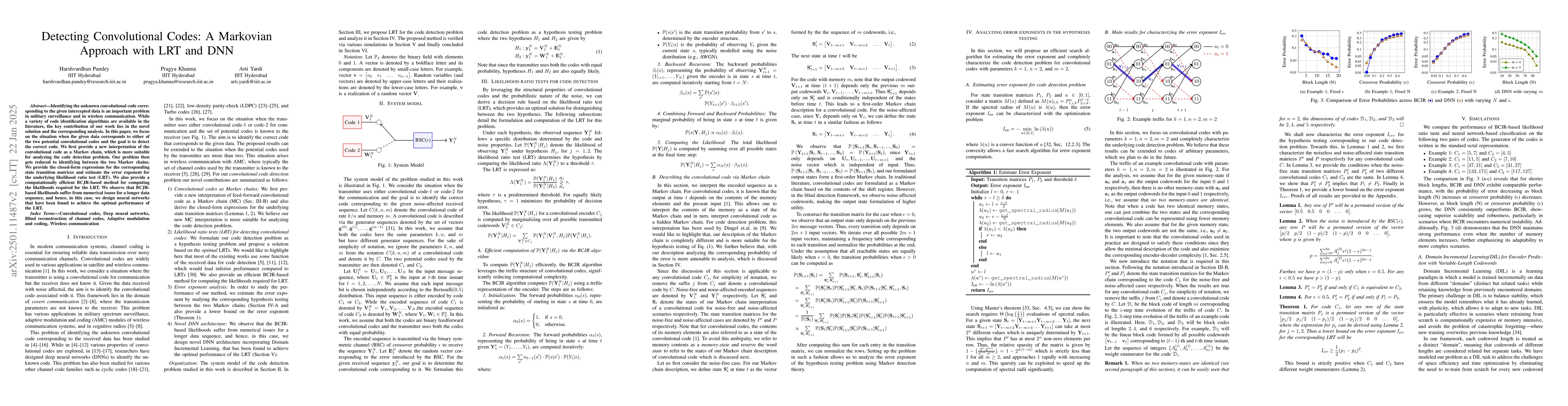 Thumbnail for Detecting Convolutional Codes: A Markovian Approach with LRT and DNN