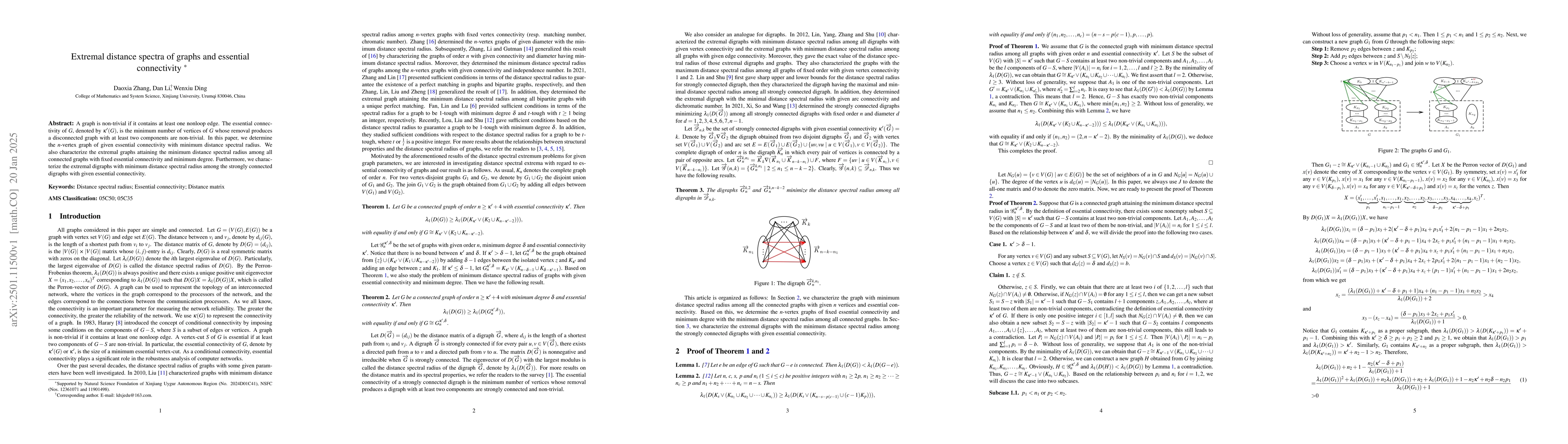 Thumbnail for Extremal distance spectra of graphs and essential connectivity