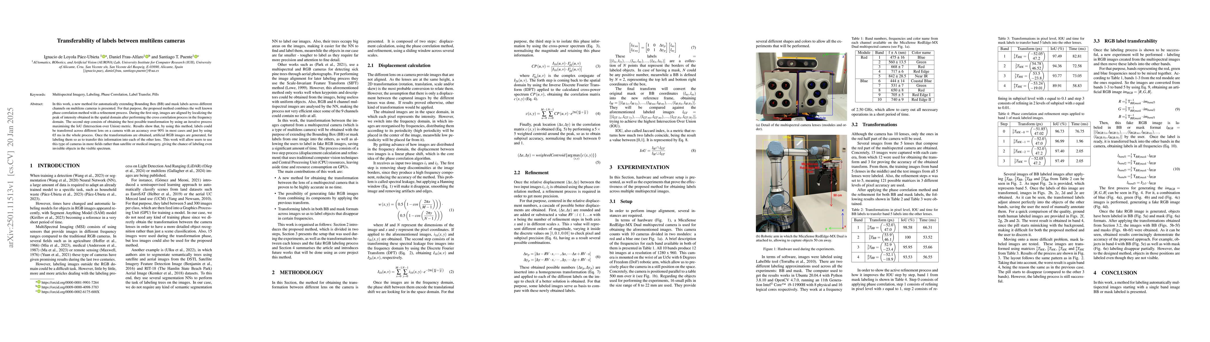 Thumbnail for Transferability of labels between multilens cameras