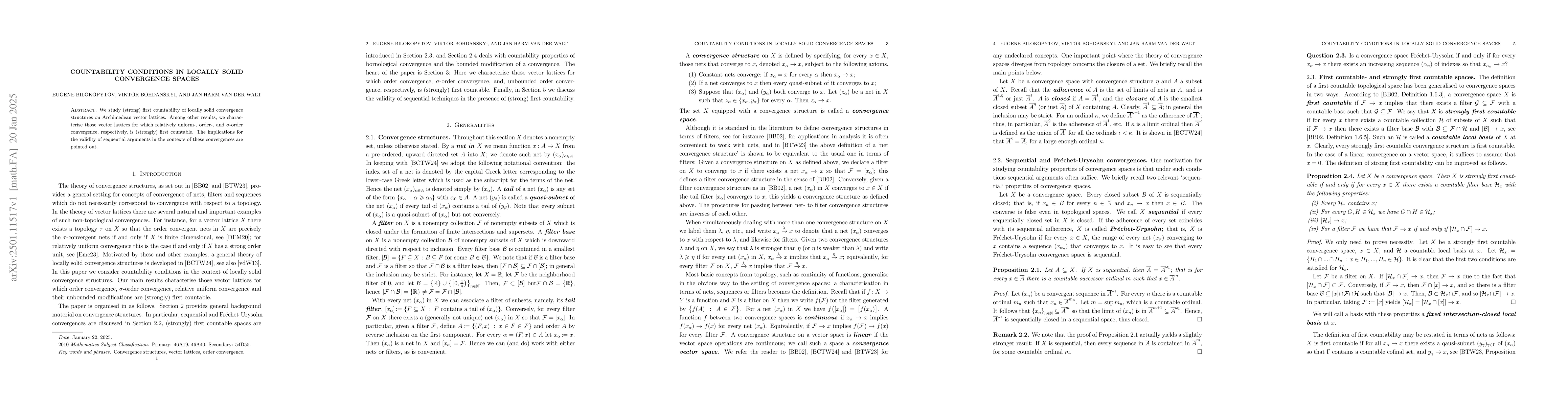 Thumbnail for Countability conditions in locally solid convergence spaces