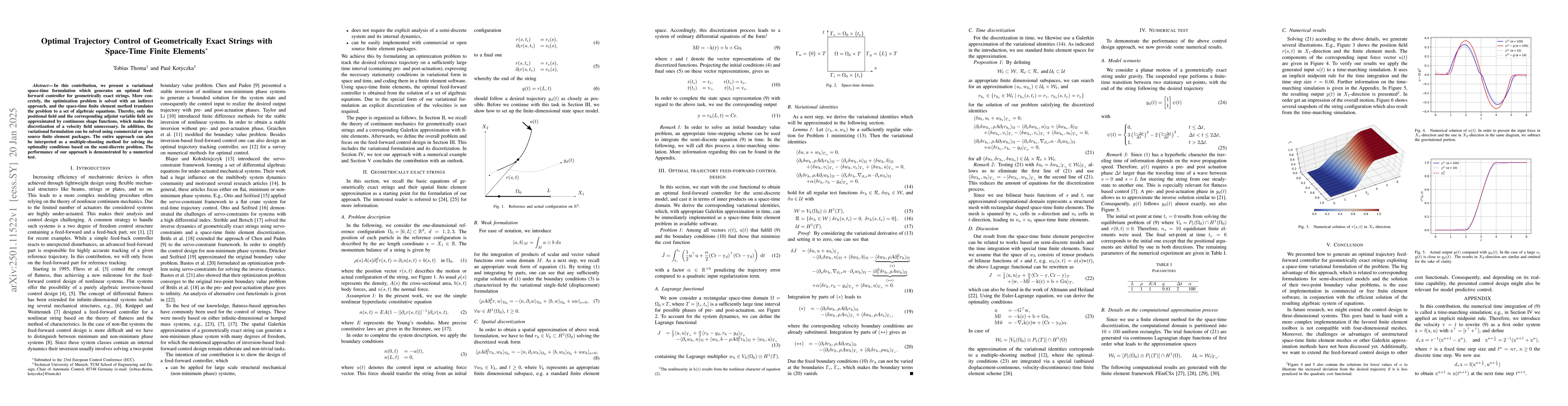 Thumbnail for Optimal Trajectory Control of Geometrically Exact Strings with
  Space-Time Finite Elements