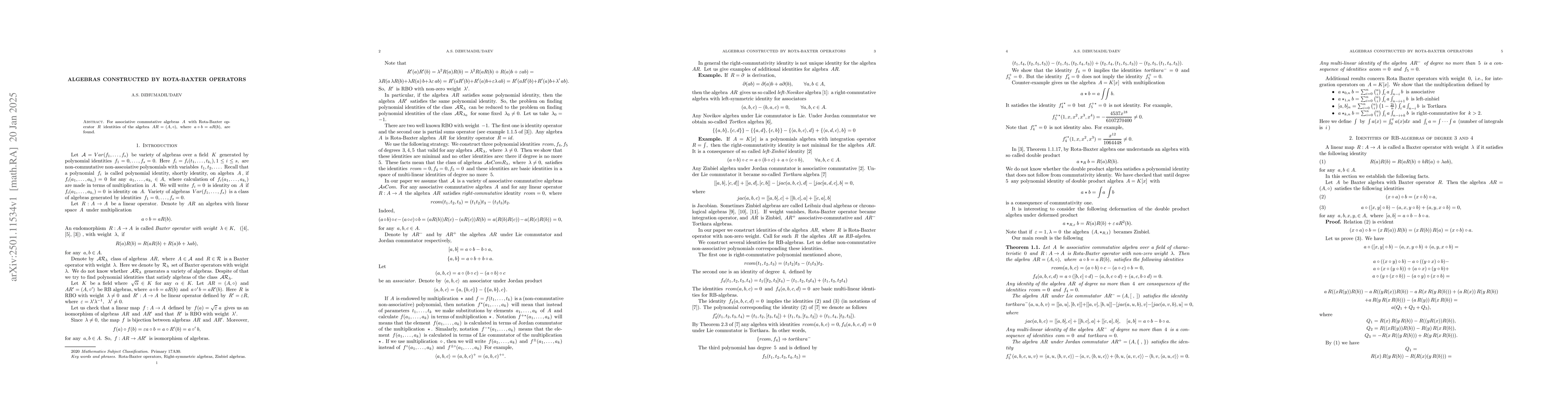 Thumbnail for Algebras constructed by Rota-Baxter operators
