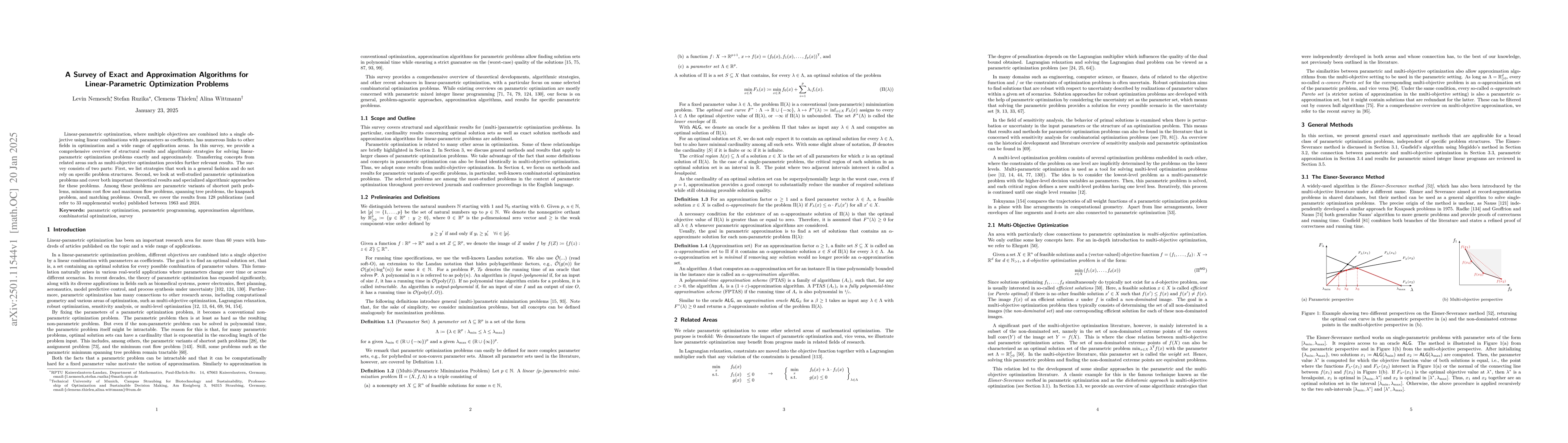 Thumbnail for A Survey of Exact and Approximation Algorithms for Linear-Parametric
  Optimization Problems