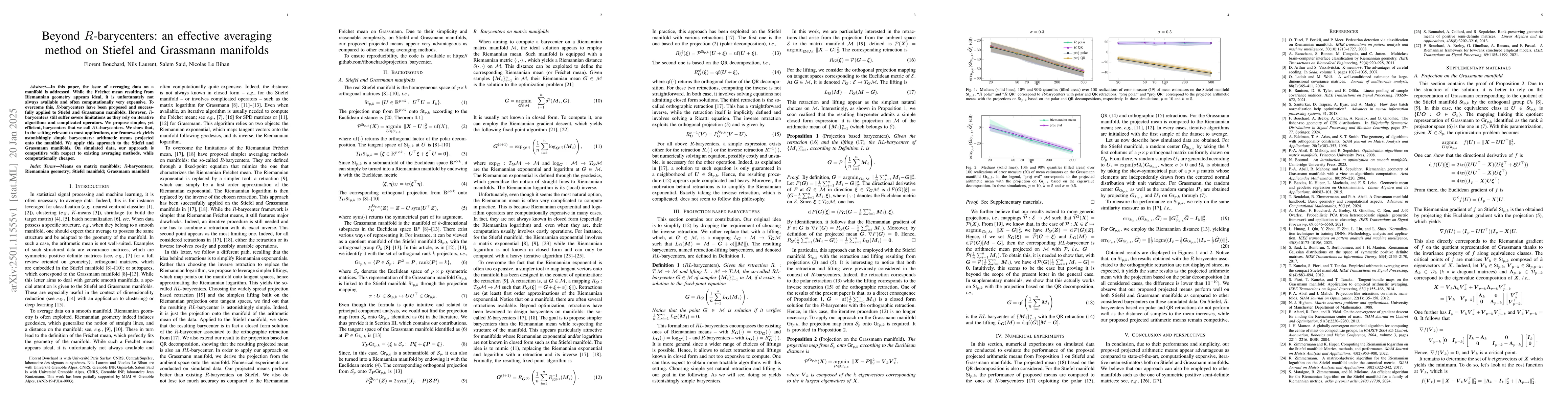Thumbnail for Beyond R-barycenters: an effective averaging method on Stiefel and
  Grassmann manifolds