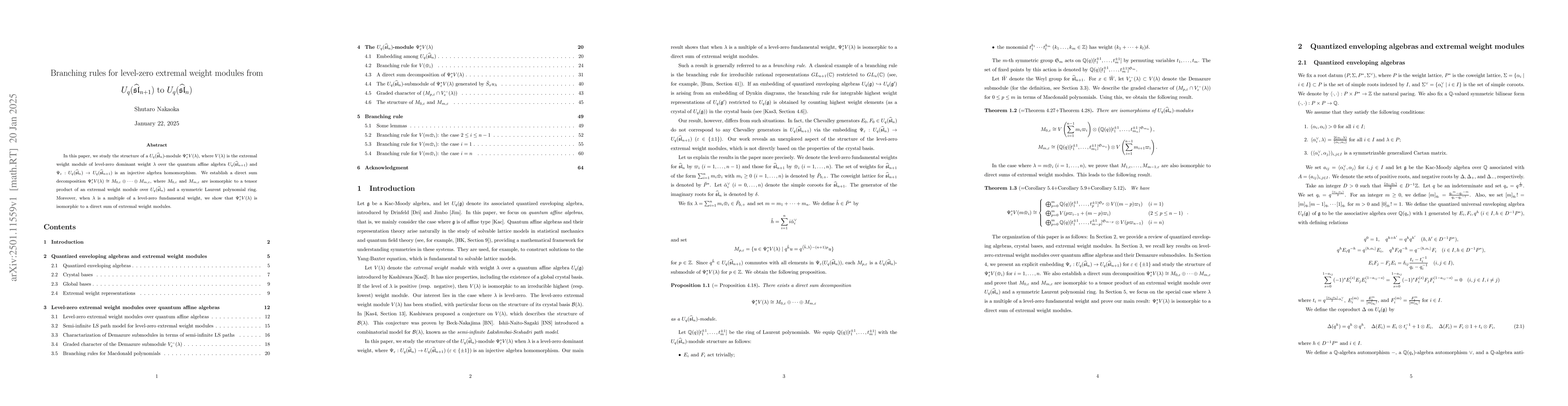 Thumbnail for Branching rules for level-zero extremal weight modules from
  $U_q(\widehat{\mathfrak{sl}}_{n+1})$ to $U_q(\widehat{\mathfrak{sl}}_n)$