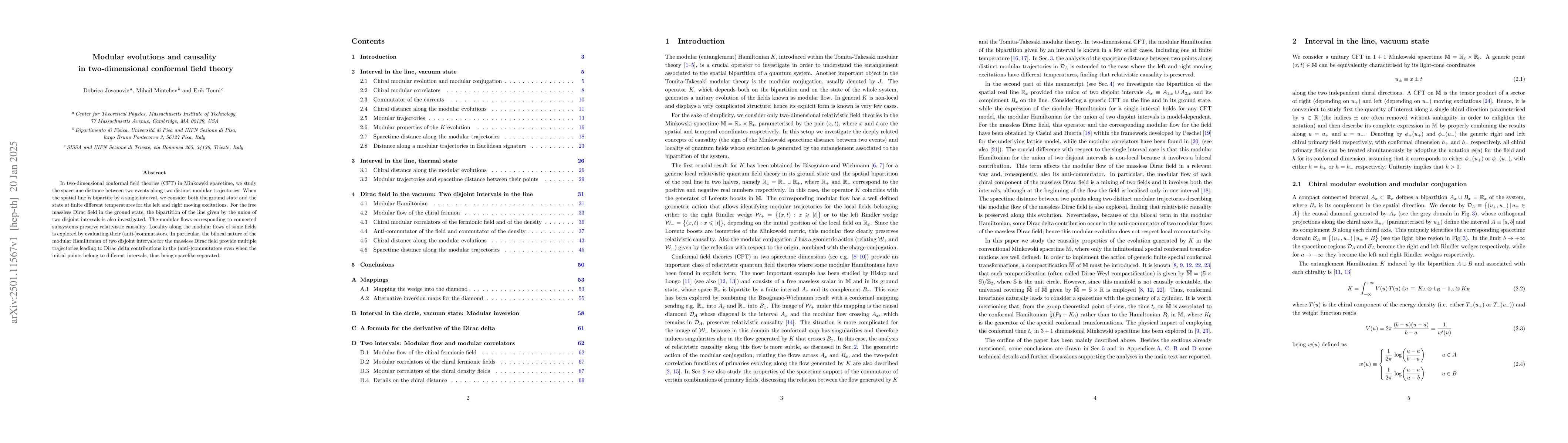 Thumbnail for Modular evolutions and causality in two-dimensional conformal field
  theory