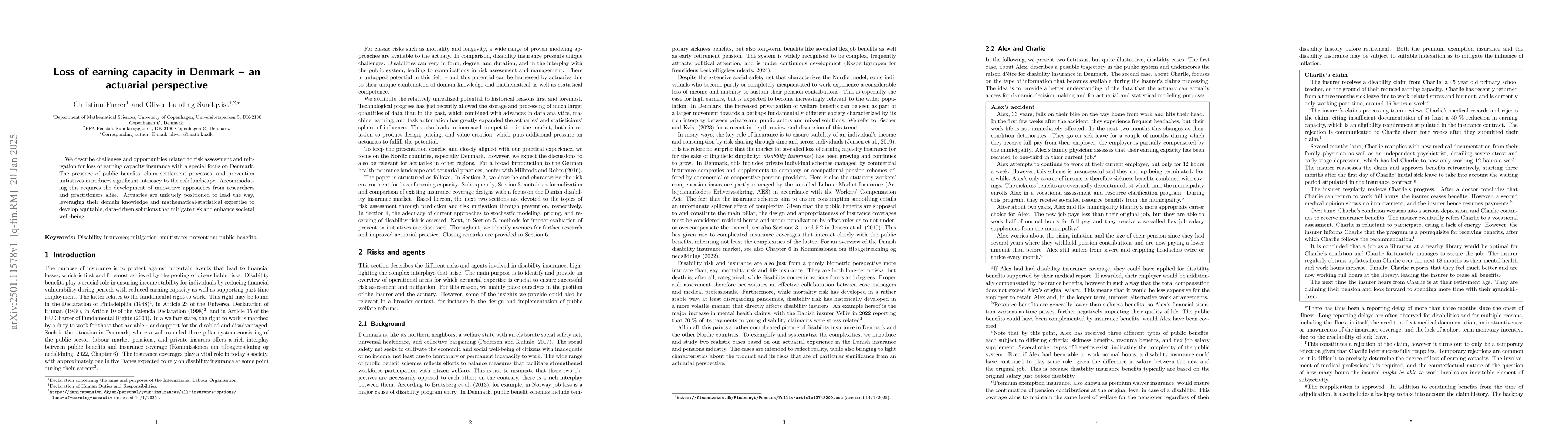 Thumbnail for Loss of earning capacity in Denmark -- an actuarial perspective